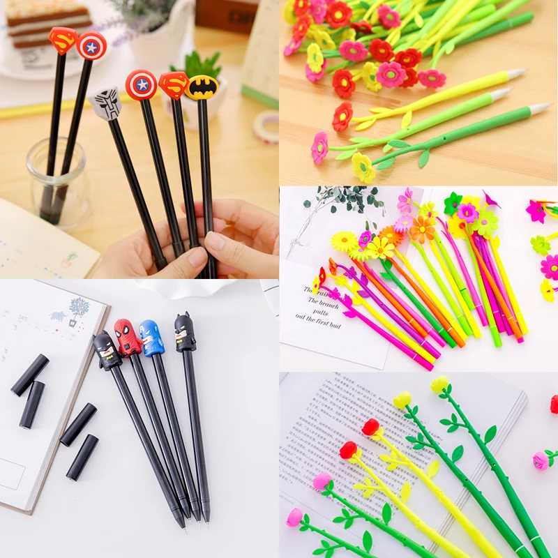 Kawaii Super Hero Flower Gel Pen Batman Iron Anime Cute Stationary Thing Cool Kawai School Office Supply Material Rose Desk Deco
Kawaii Super Hero Flower Gel Pen Batman Iron Anime Cute Stationary Thing Cool Kawai School Office Supply Material Rose Desk Deco