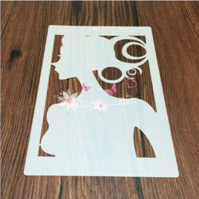 1PC Elegant beauty girl Shaped Reusable Stencil Airbrush Painting Art DIY Home Decor Scrap booking Album Crafts | Канцтовары для