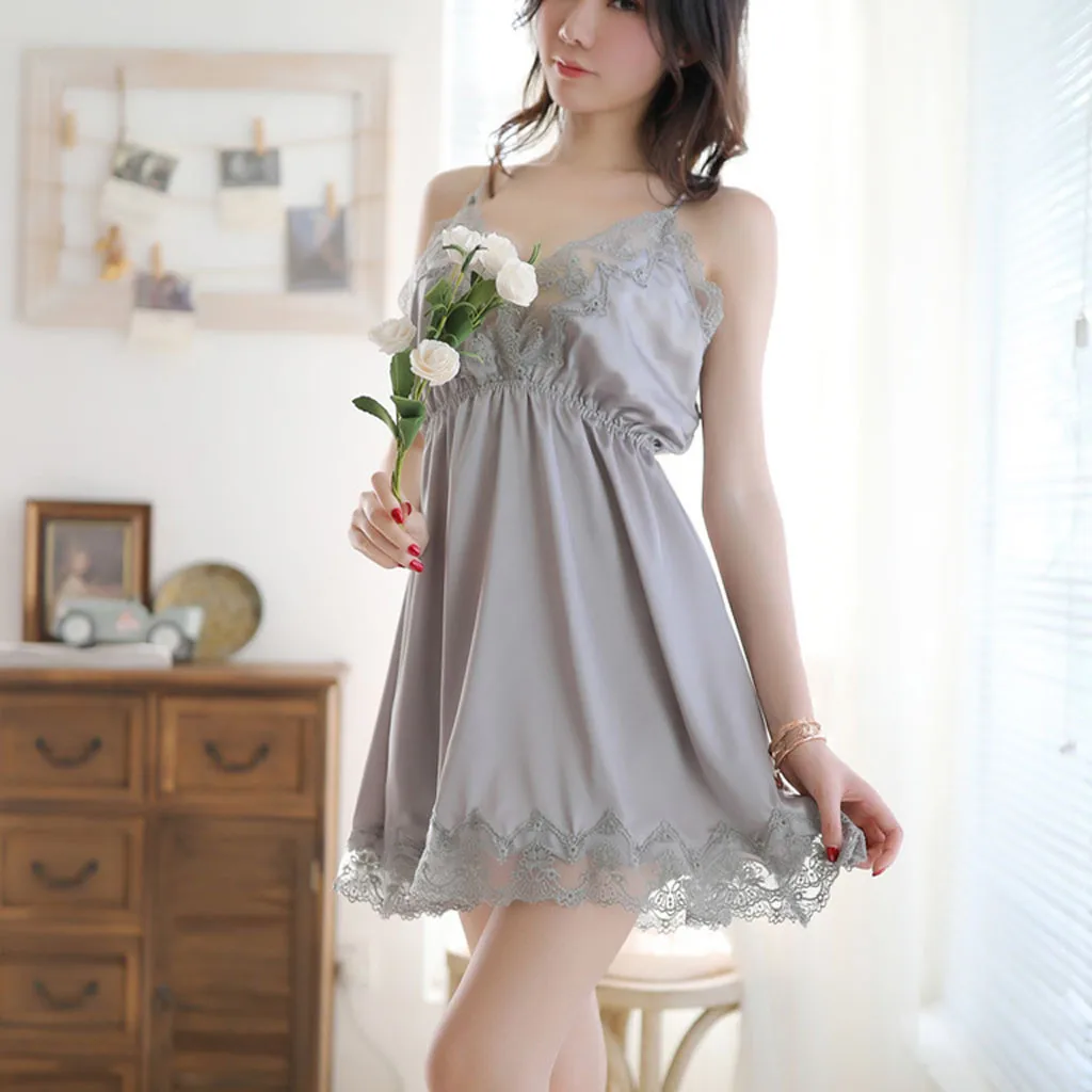 Fashion Nightdress Women Lace Sexy Sleeveless Deep V-Neck Backless Camis Dress Nuisette Femme De Nuit Nightdress Women Sleepwear
Fashion Nightdress Women Lace Sexy Sleeveless Deep V-Neck Backless Camis Dress Nuisette Femme De Nuit Nightdress Women Sleepwear