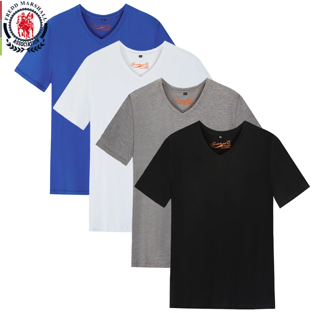 Fredd Marshall 2-Pack Short Sleeve T-Shirts Men Summer T Shirt 100% Cotton V-neck Casual Solid T Shirt Brand Clothing Male Tees
Fredd Marshall 2-Pack Short Sleeve T-Shirts Men Summer T Shirt 100% Cotton V-neck Casual Solid T Shirt Brand Clothing Male Tees