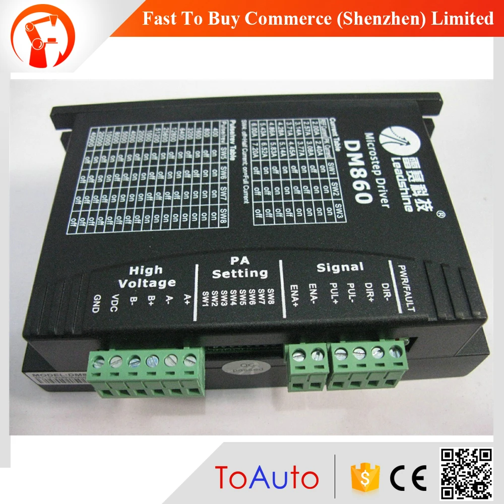 DM860 Leadshine 2-phase DSP microstep Stepper Driver 2.4~7.2A 24~60VDC Matching 57mm NEMA23 86mm NEMA34 Motor
DM860 Leadshine 2-phase DSP microstep Stepper Driver 2.4~7.2A 24~60VDC Matching 57mm NEMA23 86mm NEMA34 Motor