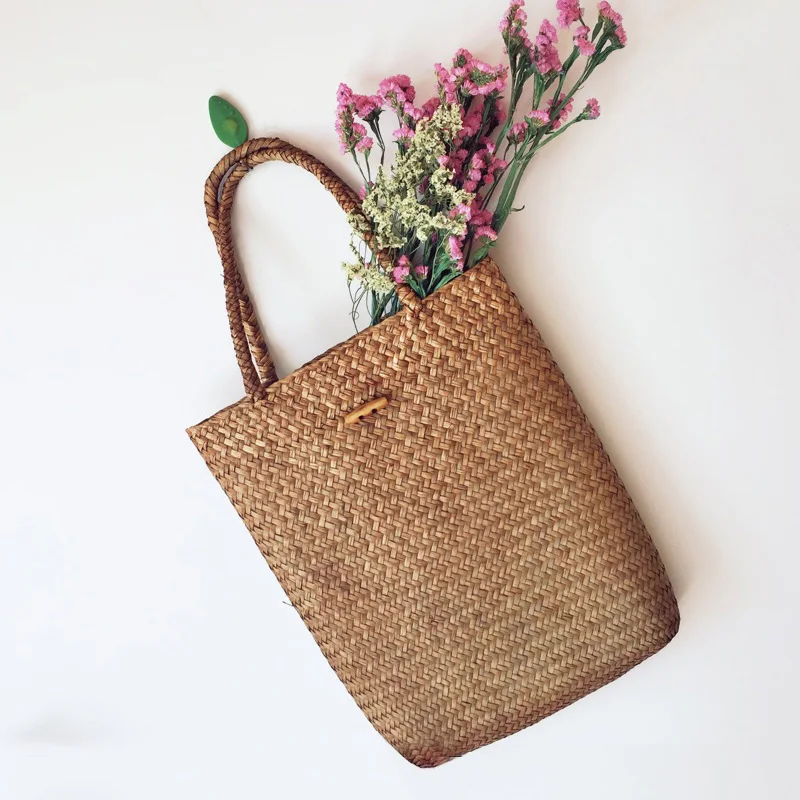 Women Summer Straw Shoulder Bag Simple Beach Handbag Wicker Rattan Brand Designer Casual Shopping Bag Crafts Top Handle Tote Bag
Women Summer Straw Shoulder Bag Simple Beach Handbag Wicker Rattan Brand Designer Casual Shopping Bag Crafts Top Handle Tote Bag