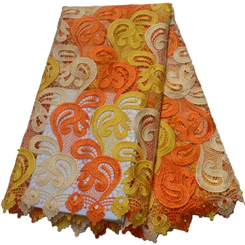 (5yards/pc) high quality orange color African big cord lace fabric neat water soluble lace with beads for party dress WLP860
(5yards/pc) high quality orange color African big cord lace fabric neat water soluble lace with beads for party dress WLP860