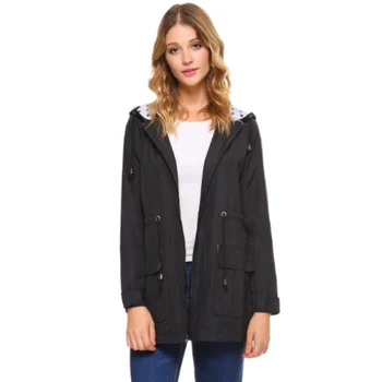 Waterproof Lightweight Rain Active Outdoor Hooded Raincoat For Women Double-layer Windproof Pattern Waist Ipper Trench
Waterproof Lightweight Rain Active Outdoor Hooded Raincoat For Women Double-layer Windproof Pattern Waist Ipper Trench
