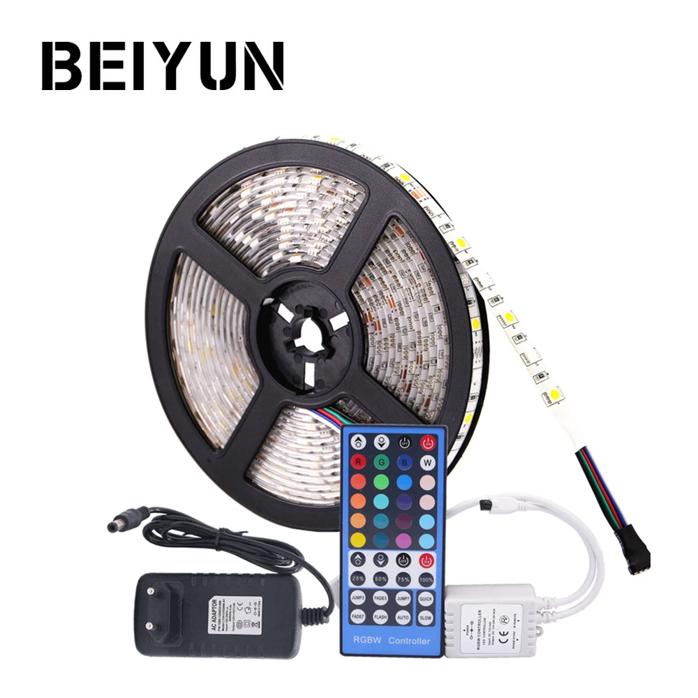 5050 RGB Светодиодная лента Водонепроницаемая DC 12V 5M RGBW RGBWW Гибкая с мощностью 3A и