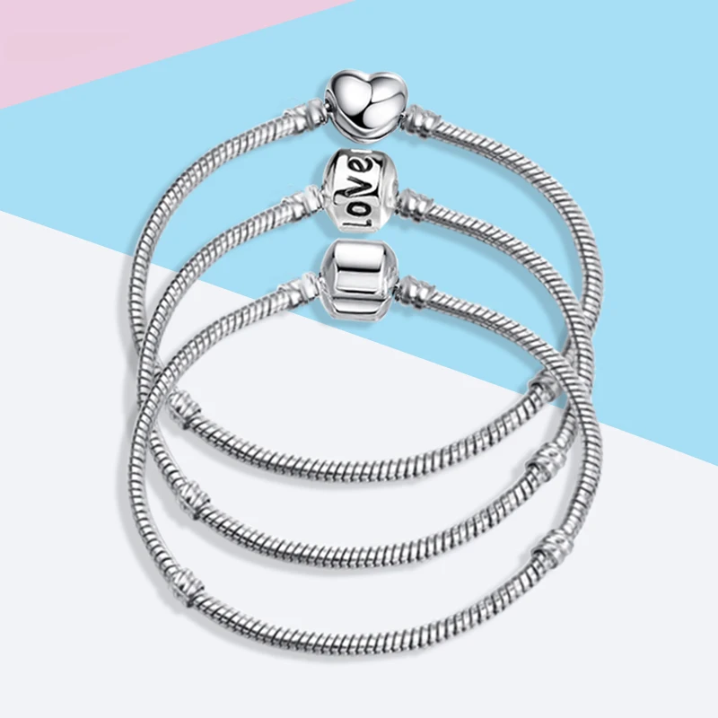Original Silver Plated Charm Bracelet Rose Gold Snake Chain Fit Pandora Basic Bracelets For Women Charms Beads DIY Jewelry 2019
Original Silver Plated Charm Bracelet Rose Gold Snake Chain Fit Pandora Basic Bracelets For Women Charms Beads DIY Jewelry 2019