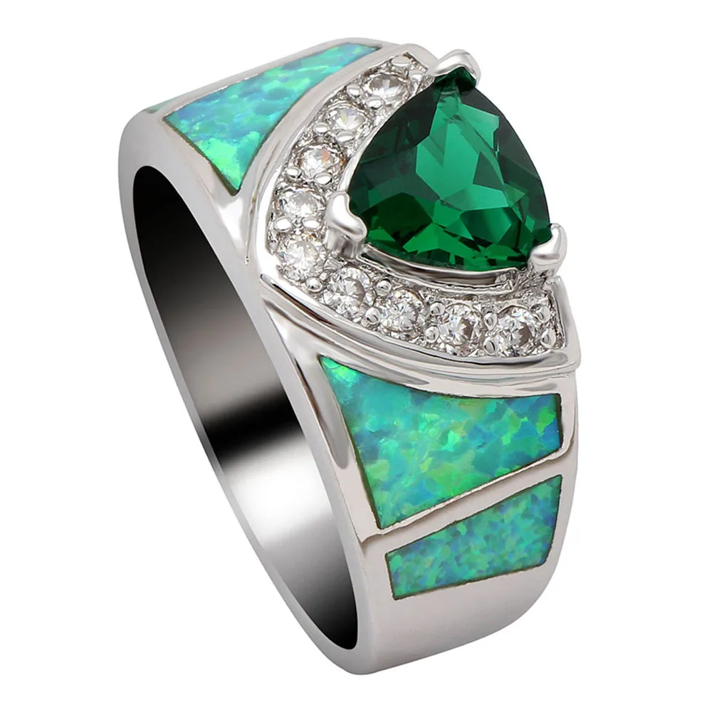 Top Quality Women Fire Opal Rings green pink Cz Zircon Elegant Wedding Engagement Silver Color Love Promise Finger Rings Jewelry
Top Quality Women Fire Opal Rings green pink Cz Zircon Elegant Wedding Engagement Silver Color Love Promise Finger Rings Jewelry