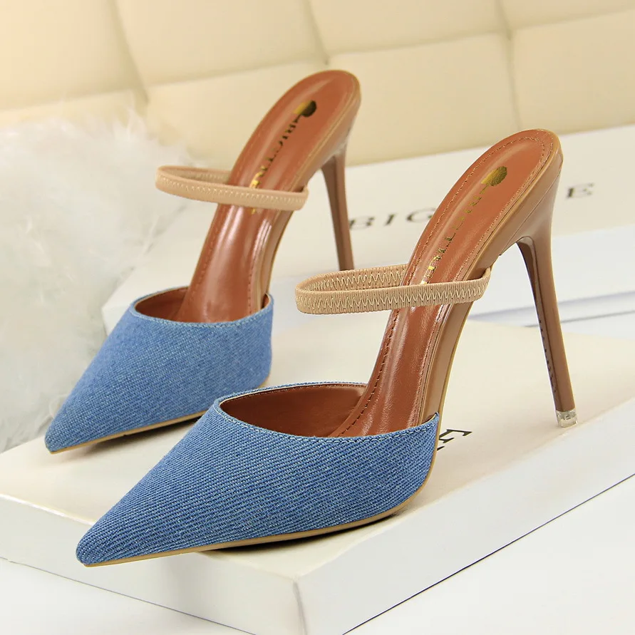 Pointed Toe Back Strap Women's Sandals Stilettos High Heels Ladies Casual Work Shoes New Summer Shoes Fashion Denim Side Open
Pointed Toe Back Strap Women's Sandals Stilettos High Heels Ladies Casual Work Shoes New Summer Shoes Fashion Denim Side Open