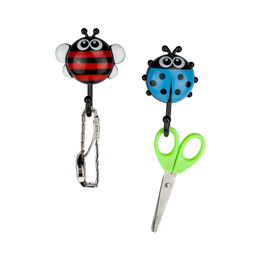 FHEAL 2pcs Cute Ladybug Bee Bathroom Wall Hooks Kitchen vacuum Sucker Holder Hook multi-purpose Wall Decor Hooks (15)