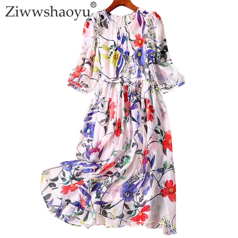 Ziwwshaoyu Elegant Print Chiffon dresses O-Neck Beading Puff Sleeve Vacation dress Spring and summer new women's
Ziwwshaoyu Elegant Print Chiffon dresses O-Neck Beading Puff Sleeve Vacation dress Spring and summer new women's