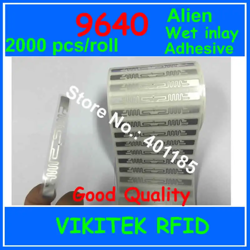 Alien authoried 9640 sticker UHF RFID wet inlay 2000pcs per roll 860-960MHZ Higgs3 EPC C1G2 ISO18000-6C used to RFID tag label
Alien authoried 9640 sticker UHF RFID wet inlay 2000pcs per roll 860-960MHZ Higgs3 EPC C1G2 ISO18000-6C used to RFID tag label
