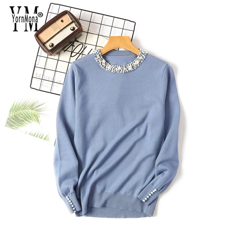 YornMona 2019 Sweet Pearl O-neck Women Sweater Autumn Elegant Beading Pullover Long Sleeve Winter Tops for Women Ladies Jumpers
YornMona 2019 Sweet Pearl O-neck Women Sweater Autumn Elegant Beading Pullover Long Sleeve Winter Tops for Women Ladies Jumpers