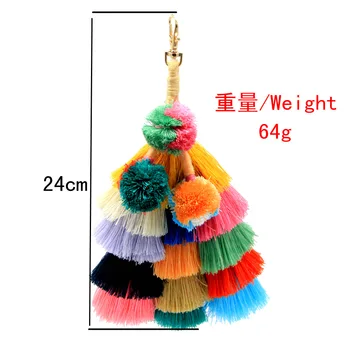 Bohemian fashion Tassel Keychain Handmade pompom Keyring for Women Creative Bag Tassel Pendant Keyring Accessories Wholesale
Bohemian fashion Tassel Keychain Handmade pompom Keyring for Women Creative Bag Tassel Pendant Keyring Accessories Wholesale