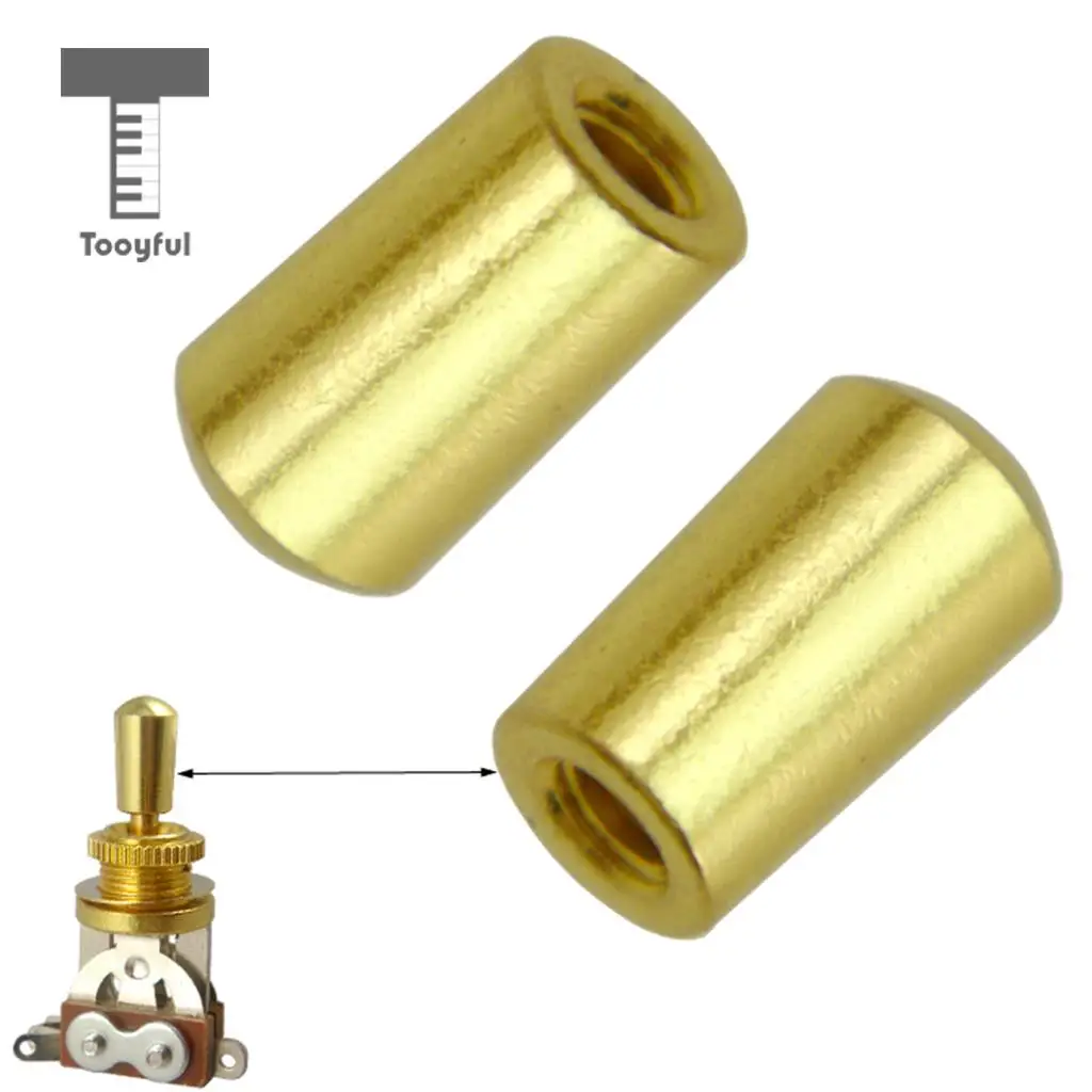 Tooyful 3Pcs Internal Thread 4mm Brass 3 Way Toggle Switch Knobs Cap Tip Button for LP Electric Guitar Parts Replacements