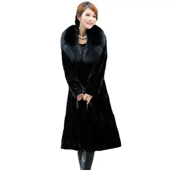 Women Winter Black Faux Fur 2019 New Long Coat Female Elegant With Fox Fur Collar Tops Warm Plus Size 6XL Costume Jacket X25
Women Winter Black Faux Fur 2019 New Long Coat Female Elegant With Fox Fur Collar Tops Warm Plus Size 6XL Costume Jacket X25