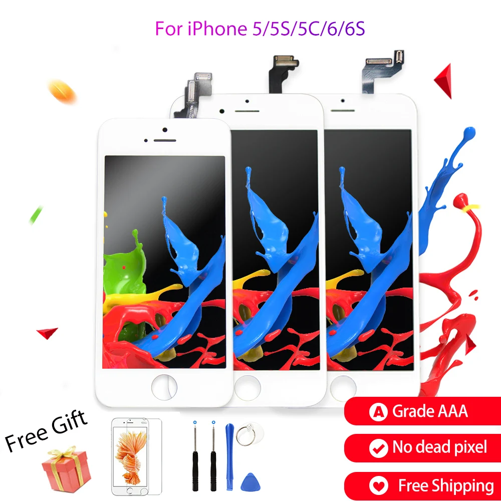 AAA LCD Display For iPhone 6 6S Module Touch Screen Glass Digitizer Replacement For iphone 5 5S 5C Repair LCD Screen Assembly
AAA LCD Display For iPhone 6 6S Module Touch Screen Glass Digitizer Replacement For iphone 5 5S 5C Repair LCD Screen Assembly