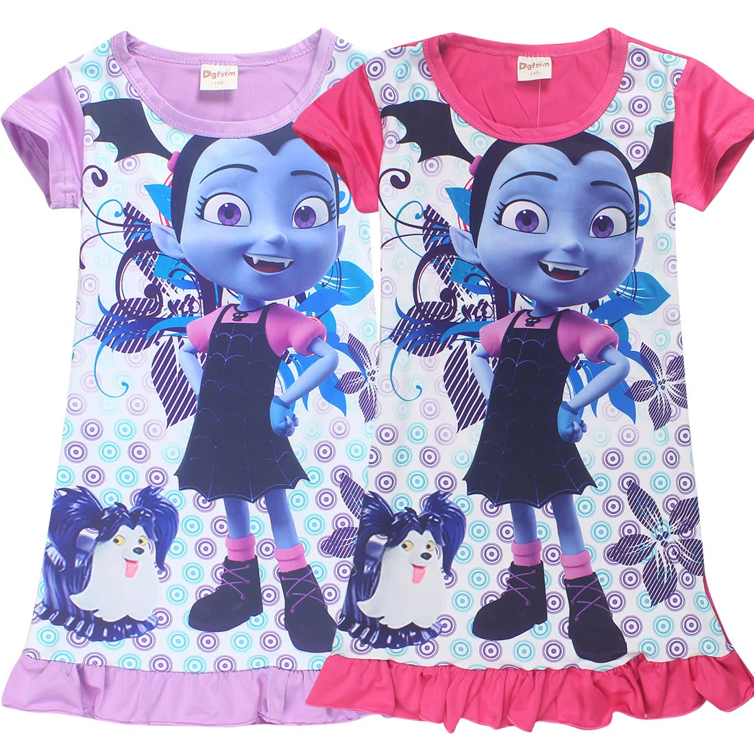 Новинка модные праздничные платья для маленьких девочек с принтом Vampirina платье