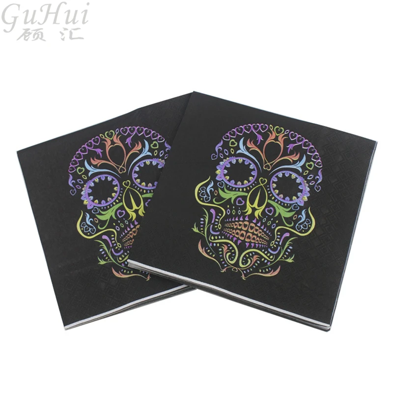 100Pcs Colorful Mexico Skull Print Black Halloween Design Tissue Disposable Paper Napkin Festive Party Kids Supplies Decoration
100Pcs Colorful Mexico Skull Print Black Halloween Design Tissue Disposable Paper Napkin Festive Party Kids Supplies Decoration