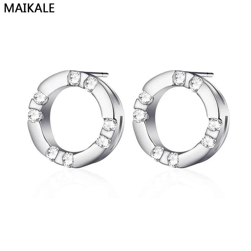 MAIKALE Simple Stud Earrings Copper Gold Silver Colour AAA Cubic Zirconia Round Korean earrings For Women To Send Friend Gifts
MAIKALE Simple Stud Earrings Copper Gold Silver Colour AAA Cubic Zirconia Round Korean earrings For Women To Send Friend Gifts