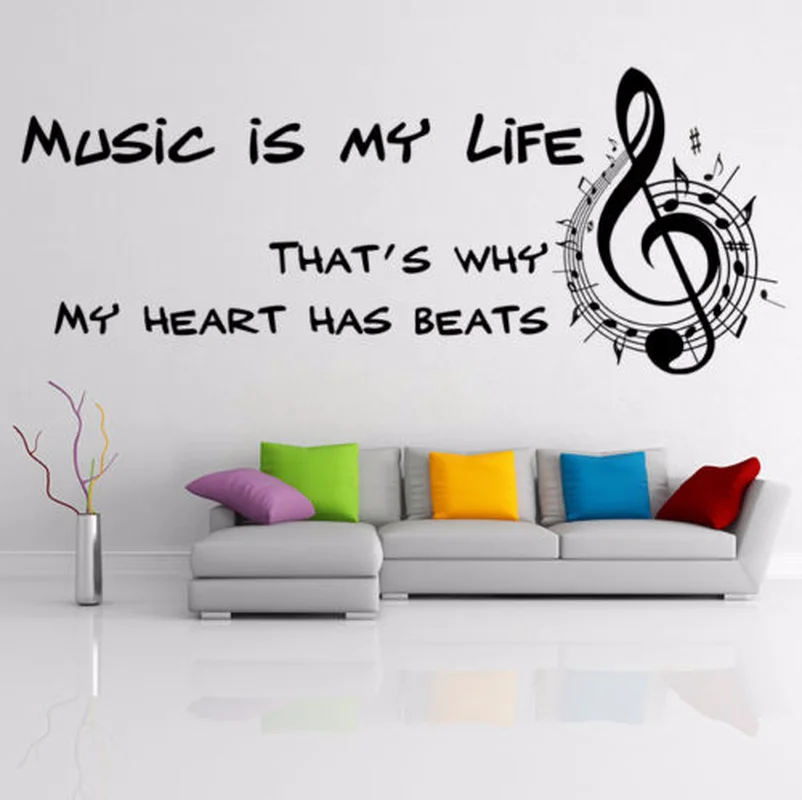 Musice Note Vinyl Wall Decal Quote Music Is My Life Inspirational Text Decor Wall Art Sticker Home Decor Teens Girls Boy Room L3
Musice Note Vinyl Wall Decal Quote Music Is My Life Inspirational Text Decor Wall Art Sticker Home Decor Teens Girls Boy Room L3