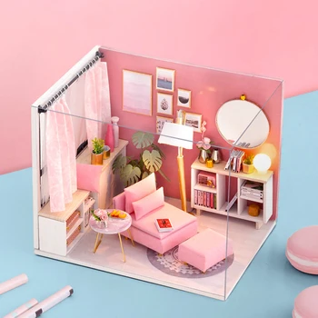 Wooden Doll House Bedroom Furniture Miniature Dollhouse Furniture Kit with Music Led Toys for Children Birthday Gift for Girls
Wooden Doll House Bedroom Furniture Miniature Dollhouse Furniture Kit with Music Led Toys for Children Birthday Gift for Girls