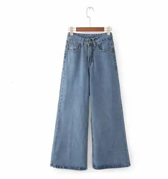 2019 Summer Women Retro Style High Waist Wide Leg Denim Pants Casual Pocket Jeans Button Loose Cowboy Solid Flared Trousers
2019 Summer Women Retro Style High Waist Wide Leg Denim Pants Casual Pocket Jeans Button Loose Cowboy Solid Flared Trousers