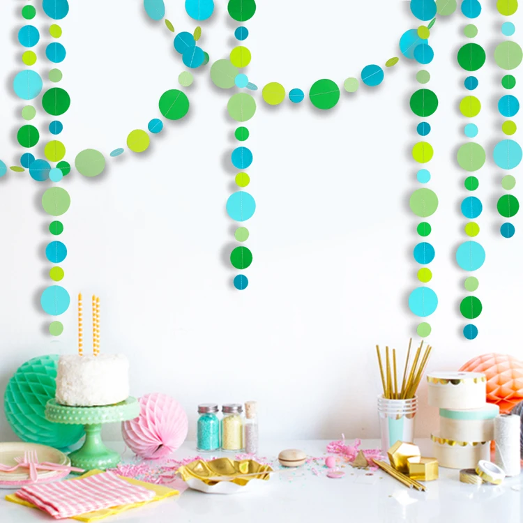4M 76Pcs Green Blue Circle Paper Dot Garland Ocean Garland Summer Hawaiian Party Jungle Theme Birthday Party Banner Decoration
4M 76Pcs Green Blue Circle Paper Dot Garland Ocean Garland Summer Hawaiian Party Jungle Theme Birthday Party Banner Decoration