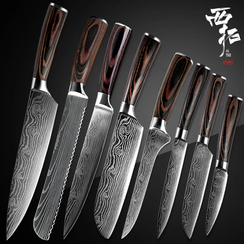 XITUO kitchen chef knife boning knife Japanese Paring Santoku laser Damascus pattern color wooden handle handle kitchen tool new
XITUO kitchen chef knife boning knife Japanese Paring Santoku laser Damascus pattern color wooden handle handle kitchen tool new