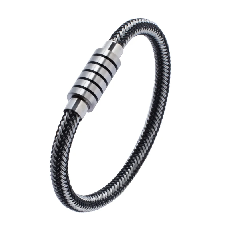 Fashion Men Jewelry Black Silver Color Metal Rope Braided Bracelet Stainless Steel Magnetic Buckle Male Wrist Band Gifts PH527
Fashion Men Jewelry Black Silver Color Metal Rope Braided Bracelet Stainless Steel Magnetic Buckle Male Wrist Band Gifts PH527