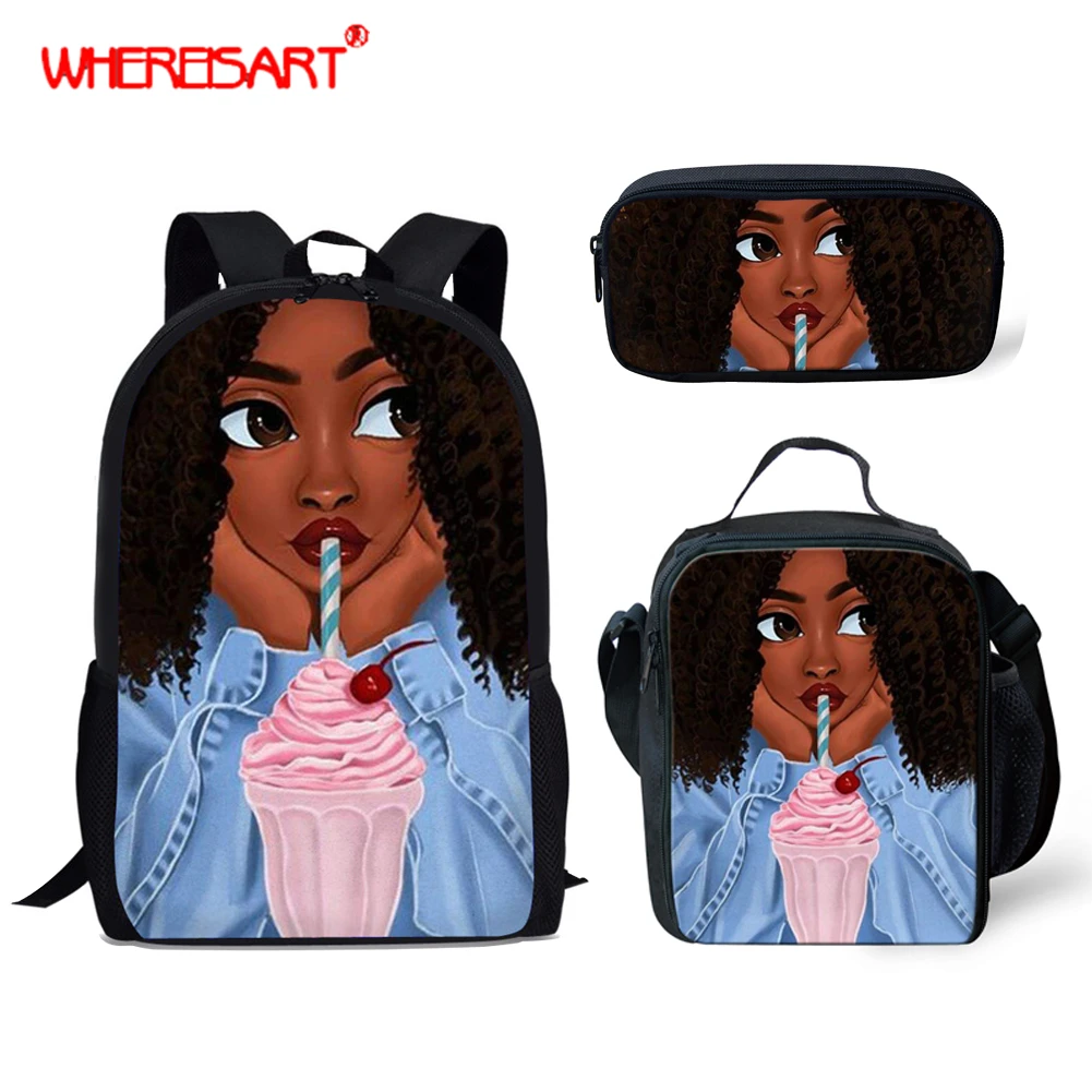 WHEREISART 3Pcs/set African Black Girl Printing School Bags for Kids Primary Schoolbags Girls Large Capacity Book Bags Satchel
WHEREISART 3Pcs/set African Black Girl Printing School Bags for Kids Primary Schoolbags Girls Large Capacity Book Bags Satchel