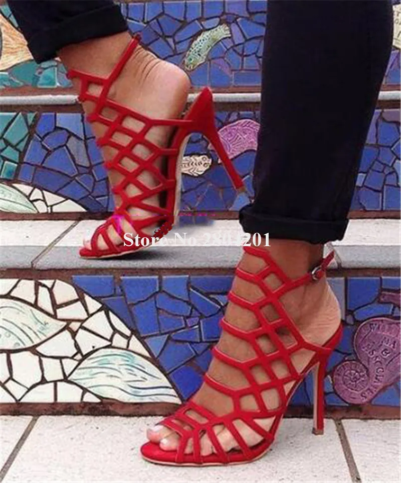 Women Sexy Fashion Style Open Toe Stiletto Heel Gladiator Sandals Cutout Blue Red High Heel Sandals Formal Dress Shoes Heels
Women Sexy Fashion Style Open Toe Stiletto Heel Gladiator Sandals Cutout Blue Red High Heel Sandals Formal Dress Shoes Heels