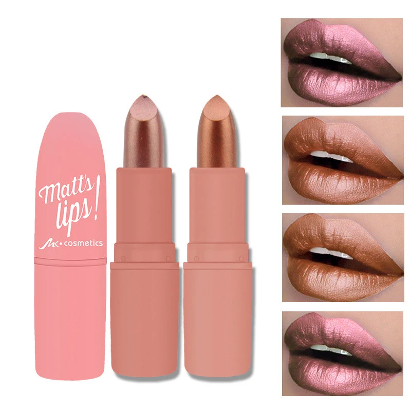 

Waterproof Long Lasting Metallic Matte Lipstick 12 Colors Lips Makeup Cosmetics Shimmer Velvety Lipgloss Matte Lipstick A0021XX