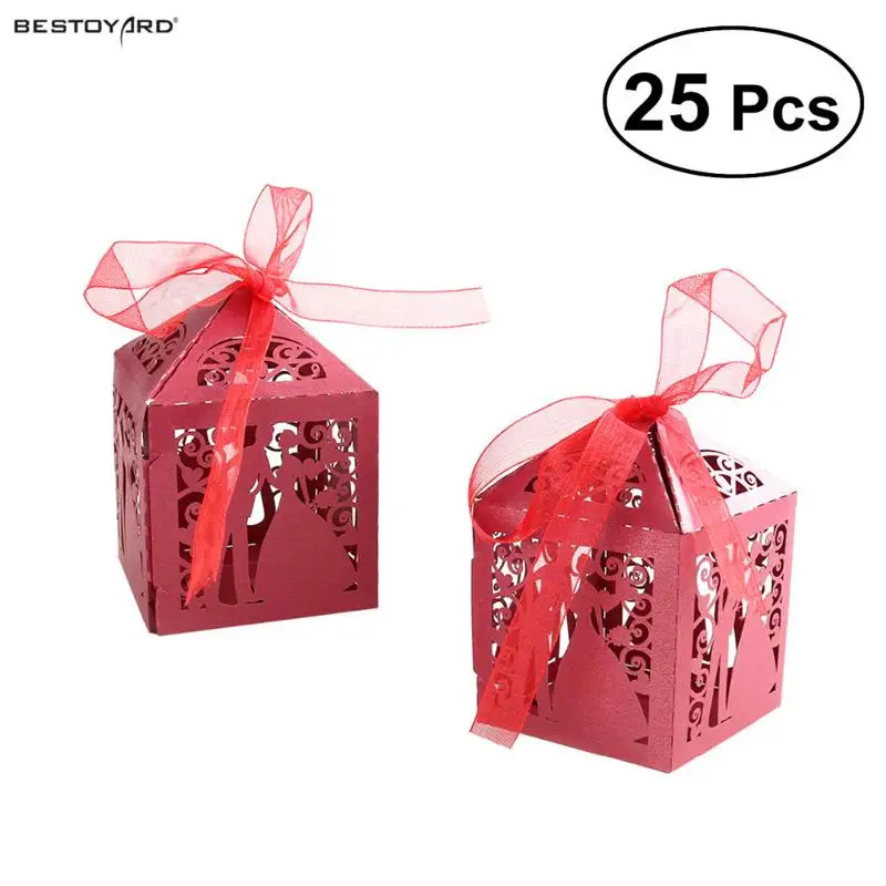 25pcs Couple Design Luxury Lase Cut Wedding Nice Sweets Candy Gift Favour Boxes Gift with Beauty Ribbon Table Decorations (Red)
25pcs Couple Design Luxury Lase Cut Wedding Nice Sweets Candy Gift Favour Boxes Gift with Beauty Ribbon Table Decorations (Red)