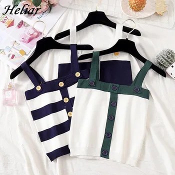 HELIAR Female Camisole Striped Crop Top With Buttons Cotton Camisole Femme Camis With Hole Women 2019 Summer Spaghetti Tank Tops
HELIAR Female Camisole Striped Crop Top With Buttons Cotton Camisole Femme Camis With Hole Women 2019 Summer Spaghetti Tank Tops