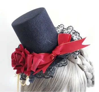 Lolita Punk Hat Vampire Japanese Cosplay Hairpin Goth Hat Middle Age Halloween Palace Cosplay Party Prop Drop Ship
Lolita Punk Hat Vampire Japanese Cosplay Hairpin Goth Hat Middle Age Halloween Palace Cosplay Party Prop Drop Ship