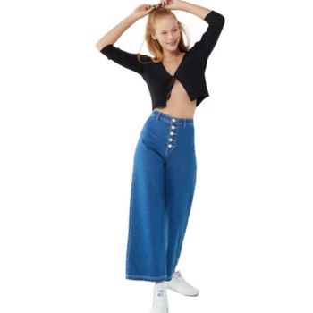 2019 Women Loose Wide Leg Jeans Bleached Washed Denim Pants Jeans Female Wide Leg Trousers Vintage Ladies Stretch Button Jeans
2019 Women Loose Wide Leg Jeans Bleached Washed Denim Pants Jeans Female Wide Leg Trousers Vintage Ladies Stretch Button Jeans