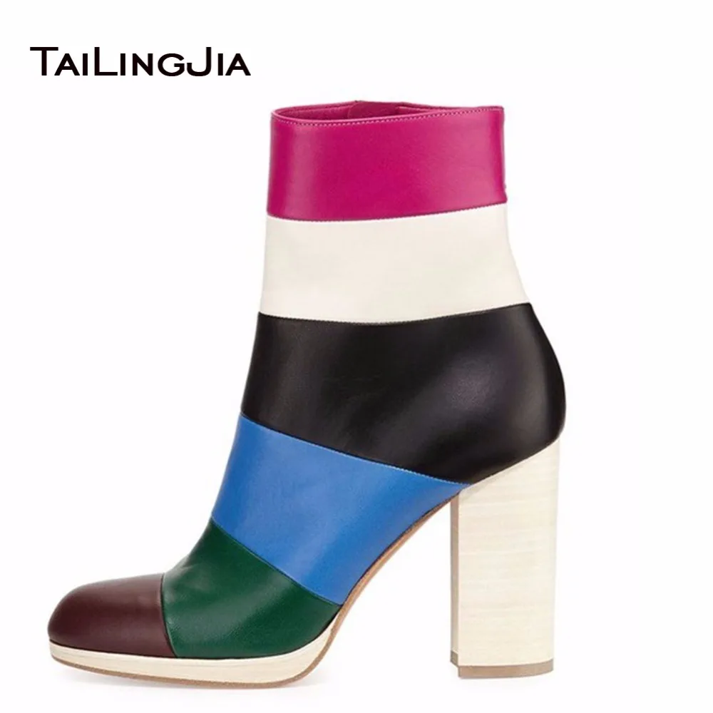Women Winter Mixed Colors Block High Heel Pointed Toe Ankle Boots With Zipper Lady Shiny Colored Short Boots With Fur Keep Warm
Women Winter Mixed Colors Block High Heel Pointed Toe Ankle Boots With Zipper Lady Shiny Colored Short Boots With Fur Keep Warm
