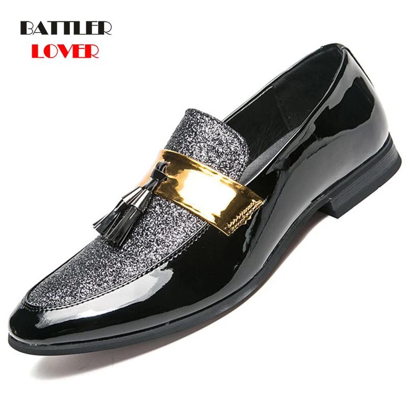Fashion Men Dress Patent Leather Shoes Flats loafers Sneakers Bussiness Shoes New Mens Casual Classic Oxford Large Size 38-47