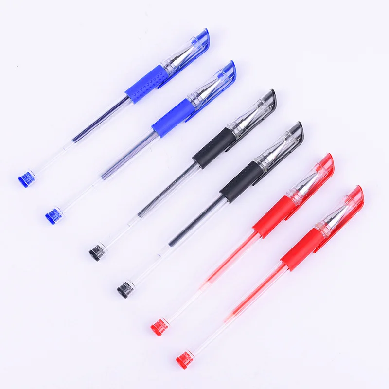 5Pcs 0.5mm Unisex Gel Pen Black Blue and Red Ink Very Good Writing Metal Chirography Office & School For Student | Канцтовары для