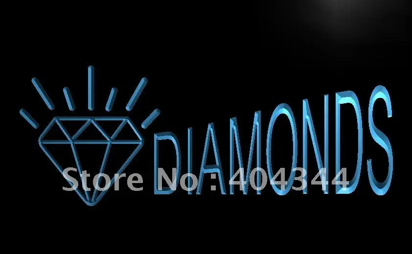 LB435- Diamonds Jewelry Gold NEW LED Neon Light Sign home decor crafts | Дом и сад