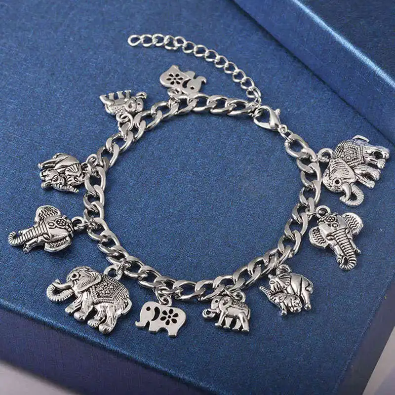 Vintage Silver Color Elephant Charm Bracelet For Men Women Bohemian Statement Bracelets Bangles Pulseira Feminina Jewelry Gift
Vintage Silver Color Elephant Charm Bracelet For Men Women Bohemian Statement Bracelets Bangles Pulseira Feminina Jewelry Gift