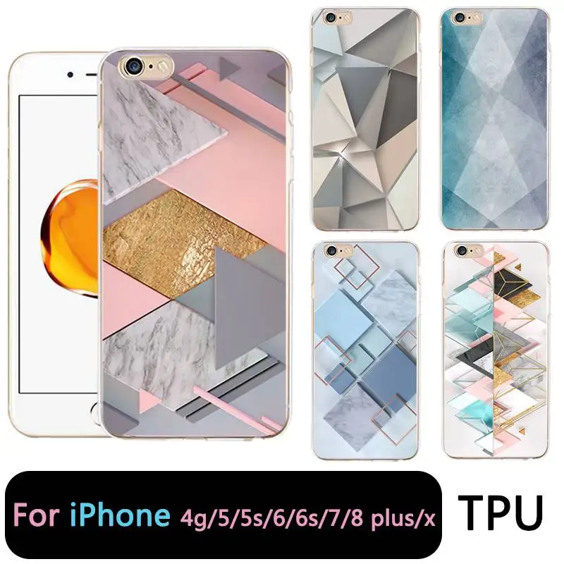 QMSWEI TPU Clear Phone Case For iPhone 6G 6s 7 8plus x Soft Grid Triangle Marble Cute Printed Cover For iPhone 4 5se 6Plus 7P
QMSWEI TPU Clear Phone Case For iPhone 6G 6s 7 8plus x Soft Grid Triangle Marble Cute Printed Cover For iPhone 4 5se 6Plus 7P