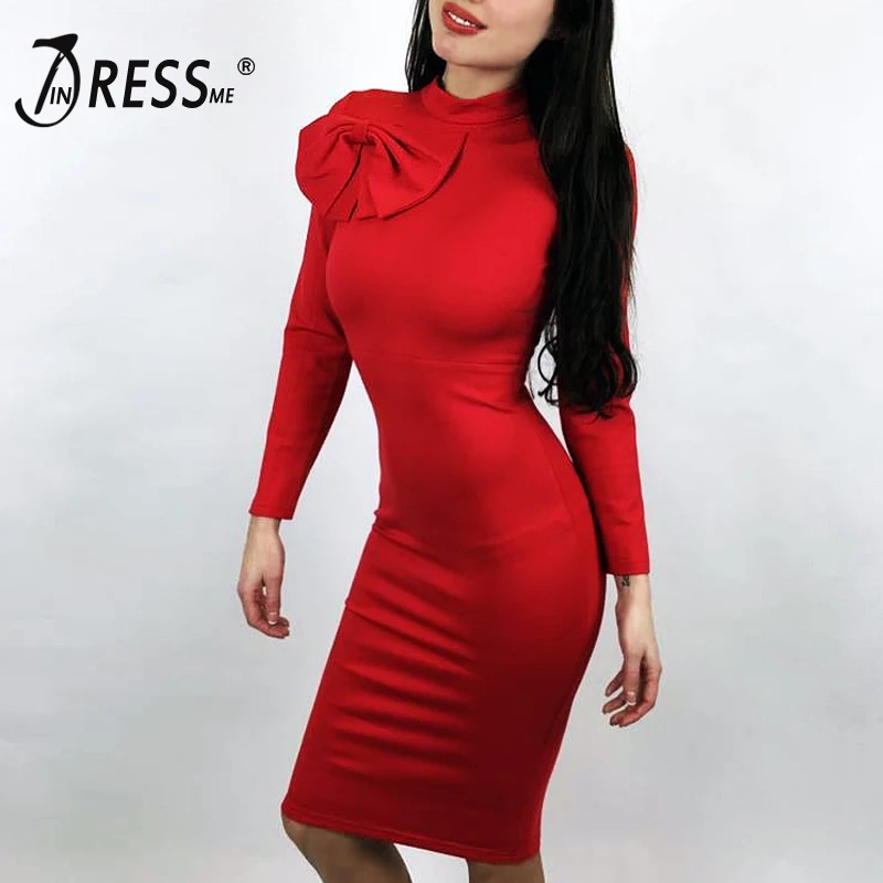 INDRESSME 2017 New Arrival Long Sleeve High Neck Slim Autumn Winter Christmas Dress With Bow
INDRESSME 2017 New Arrival Long Sleeve High Neck Slim Autumn Winter Christmas Dress With Bow
