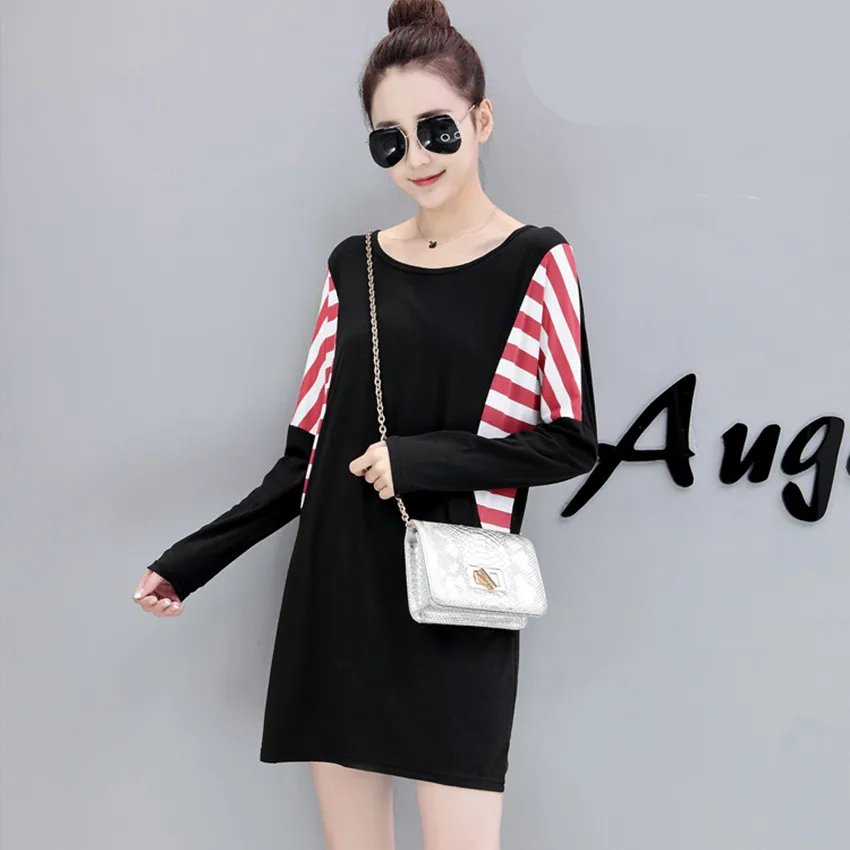 New 2017 winter Fashion Women long sleeve Dresses casual striped batwing sleeve Dress Loose tunic pullover tops black
New 2017 winter Fashion Women long sleeve Dresses casual striped batwing sleeve Dress Loose tunic pullover tops black