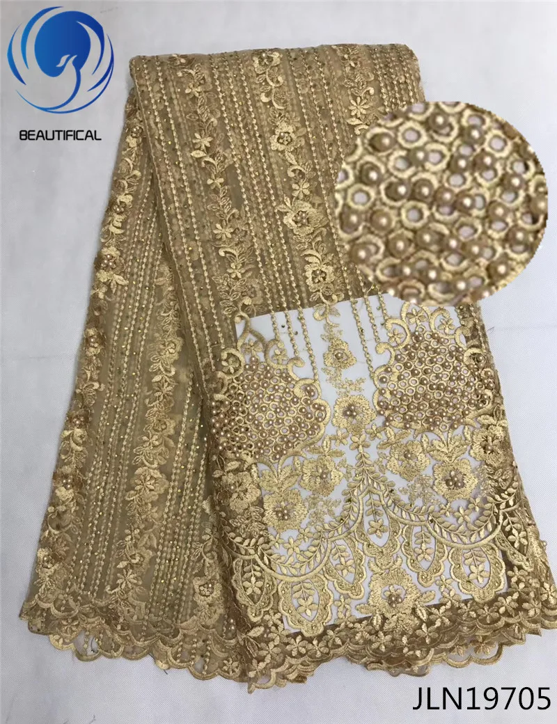 BEAUTIFICAL Gold french net lace fabric Elegant nigerian embroidery lace fabric with stones and beads tulle lace fabric JLN197
BEAUTIFICAL Gold french net lace fabric Elegant nigerian embroidery lace fabric with stones and beads tulle lace fabric JLN197