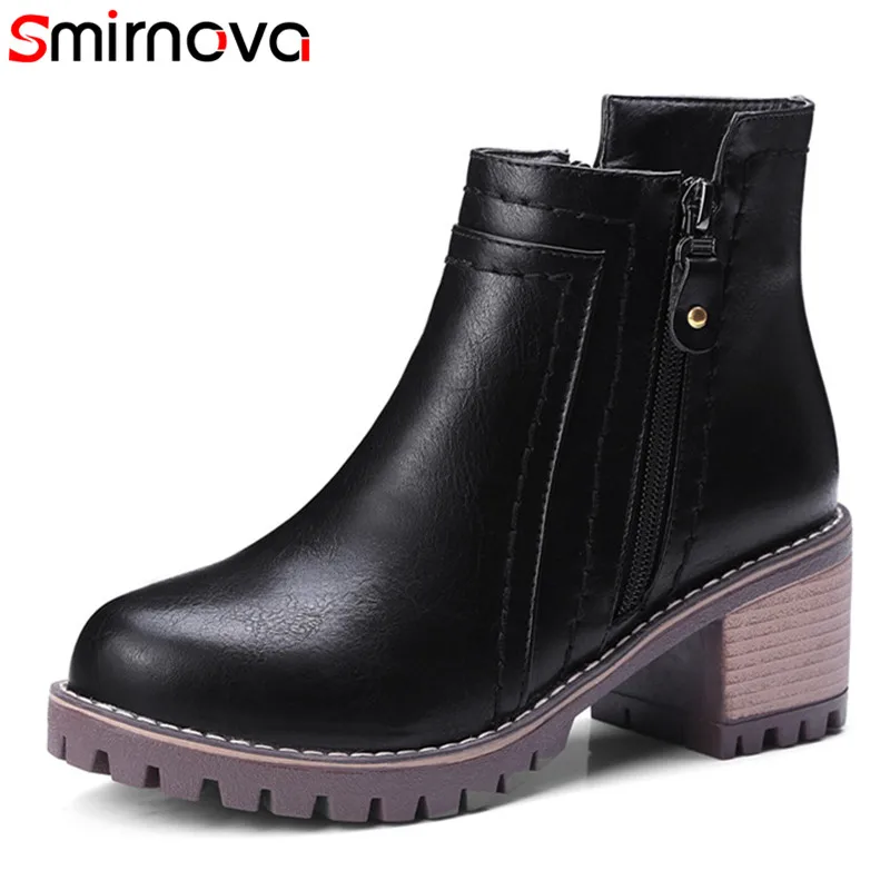 Smirnova new arrival waterproof boots round toe zip ankle boots women 2018 6cm thick heels boots classic female winter shoes
Smirnova new arrival waterproof boots round toe zip ankle boots women 2018 6cm thick heels boots classic female winter shoes