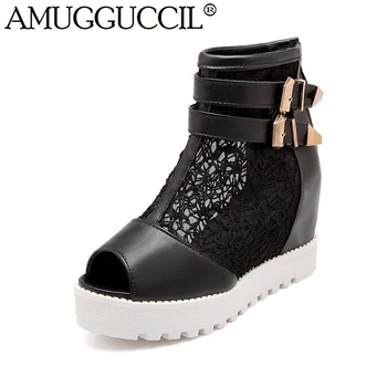 Plus Big Size 34-43 Black White Beige Buckle Zip High Heel Platform Wedge Autumn Females Lady Ankle Women Boots X1639
Plus Big Size 34-43 Black White Beige Buckle Zip High Heel Platform Wedge Autumn Females Lady Ankle Women Boots X1639