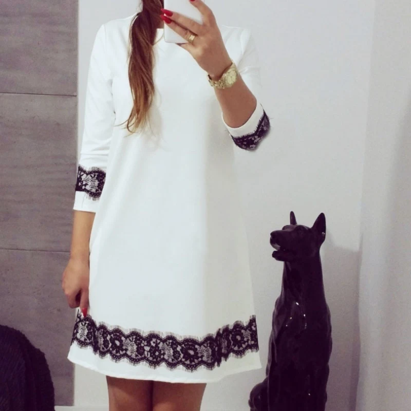 New fashion women's sexy lace stitching dress packaging hip hop dress spring and summer round neck dress
New fashion women's sexy lace stitching dress packaging hip hop dress spring and summer round neck dress