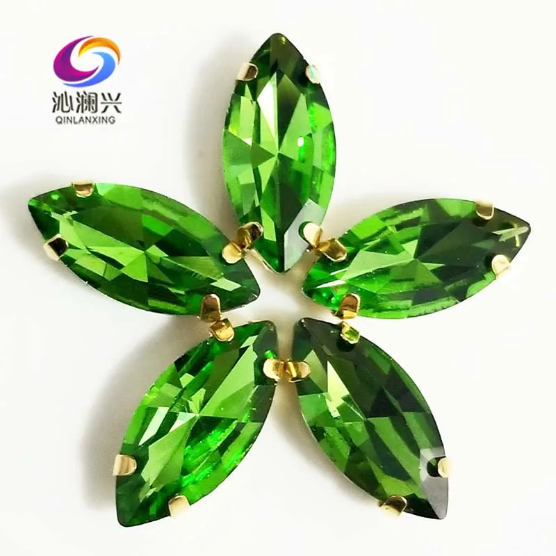 Grass green eye shape Glass Crystal sew on stones with holes,Golden bottom loose rhinestones Diy/Clothing accessories SWMG23
Grass green eye shape Glass Crystal sew on stones with holes,Golden bottom loose rhinestones Diy/Clothing accessories SWMG23