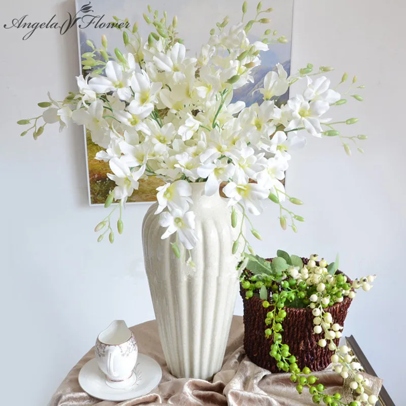 11pcs Europe style artificial Cymbidium silk decorative flower Bouquet wedding party room Christmas decor DIY VIVID peacock
11pcs Europe style artificial Cymbidium silk decorative flower Bouquet wedding party room Christmas decor DIY VIVID peacock